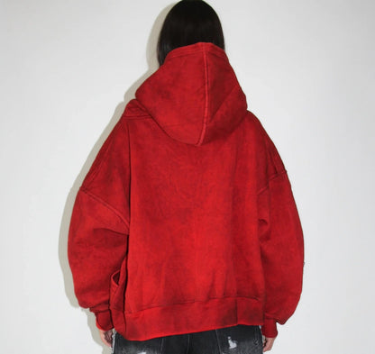 Denim Patch Vintage Wash Hoodie
