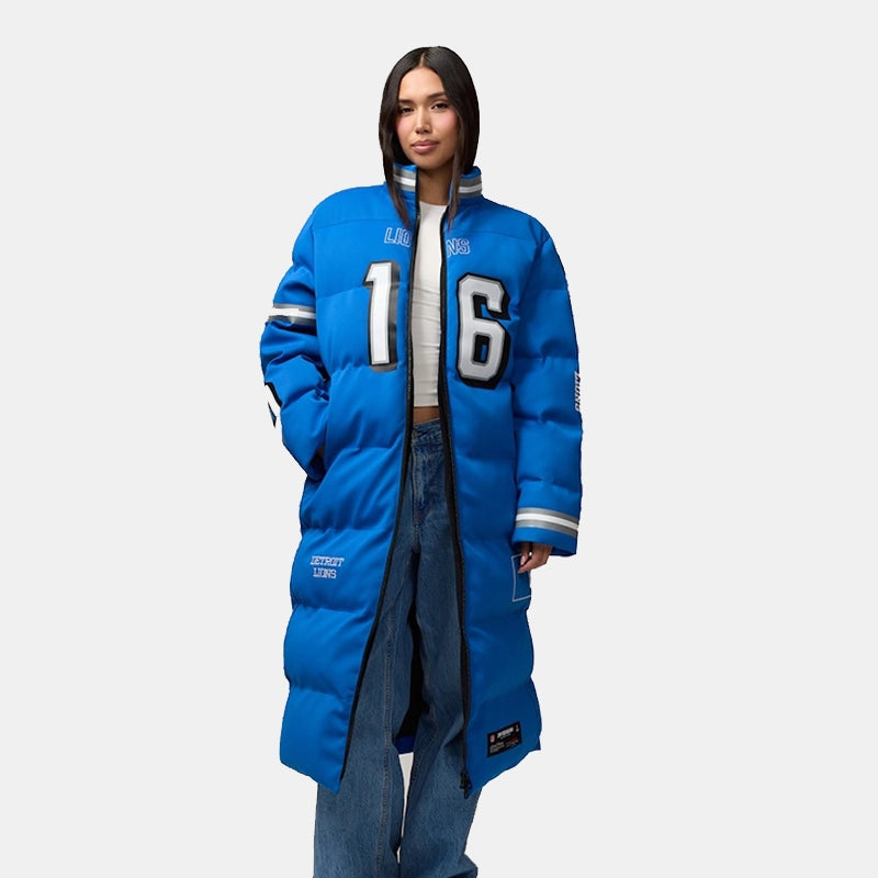 Jared Goff Detroit Lions Off Season Puffer Long Coat