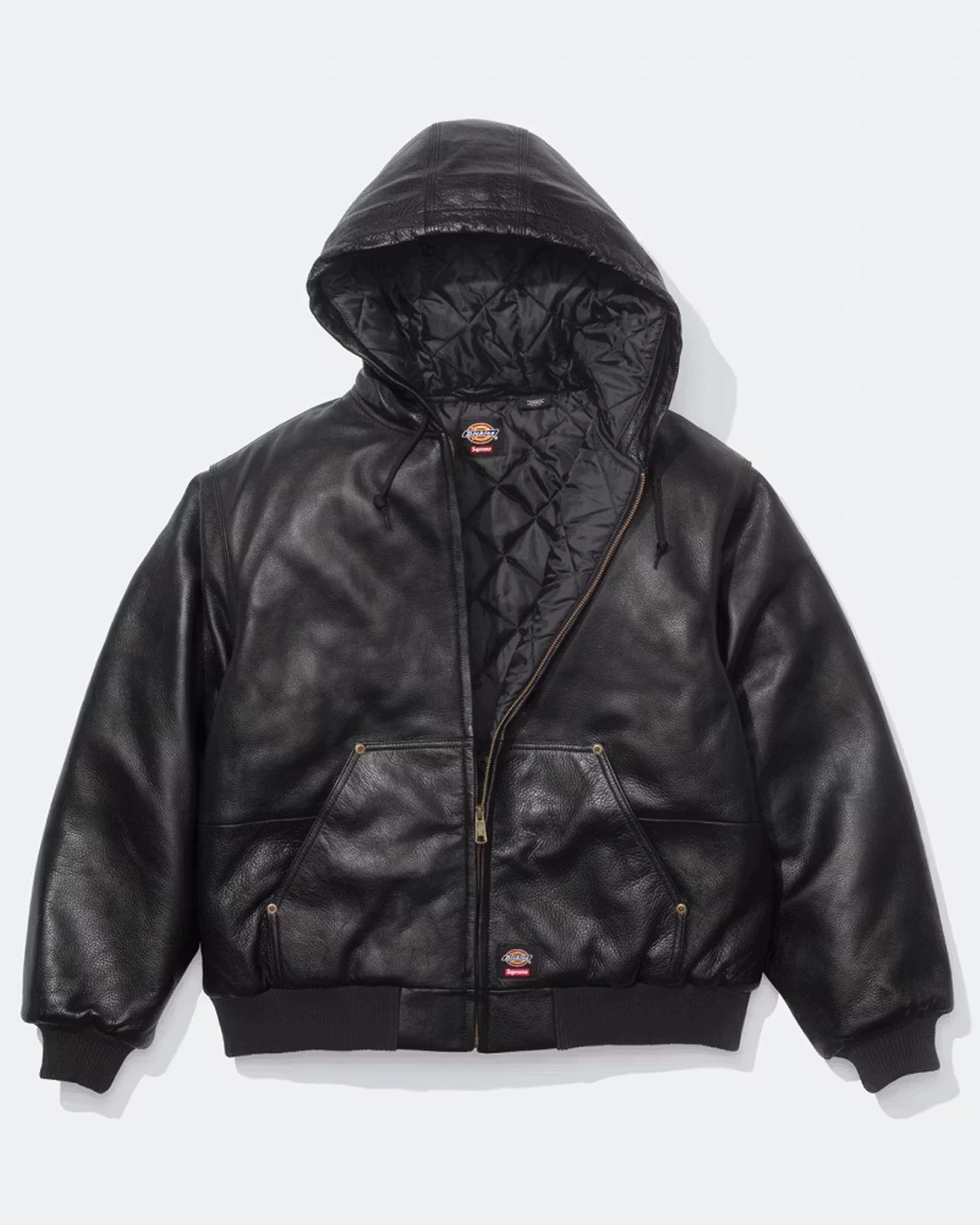 Dickies-Supreme-Black-Leather-Jacket