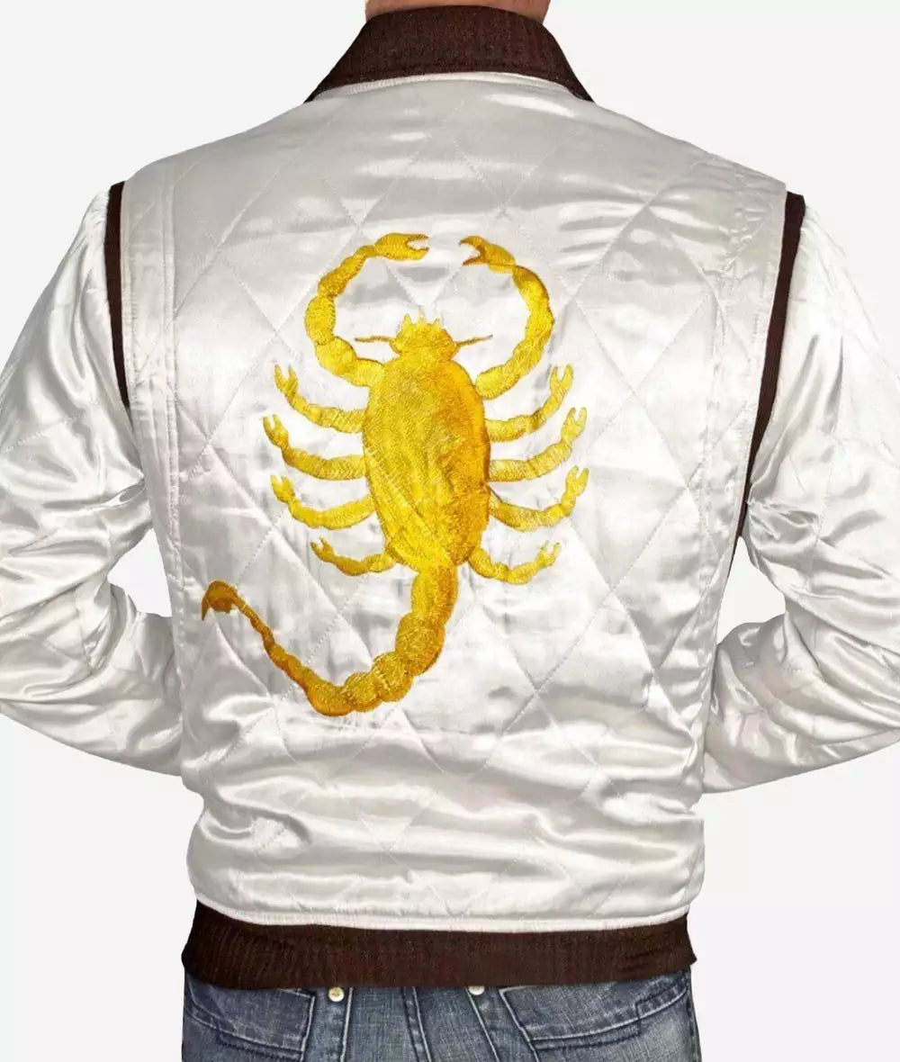 Ryan Gosling Black Satin Drive Scorpion Jacket