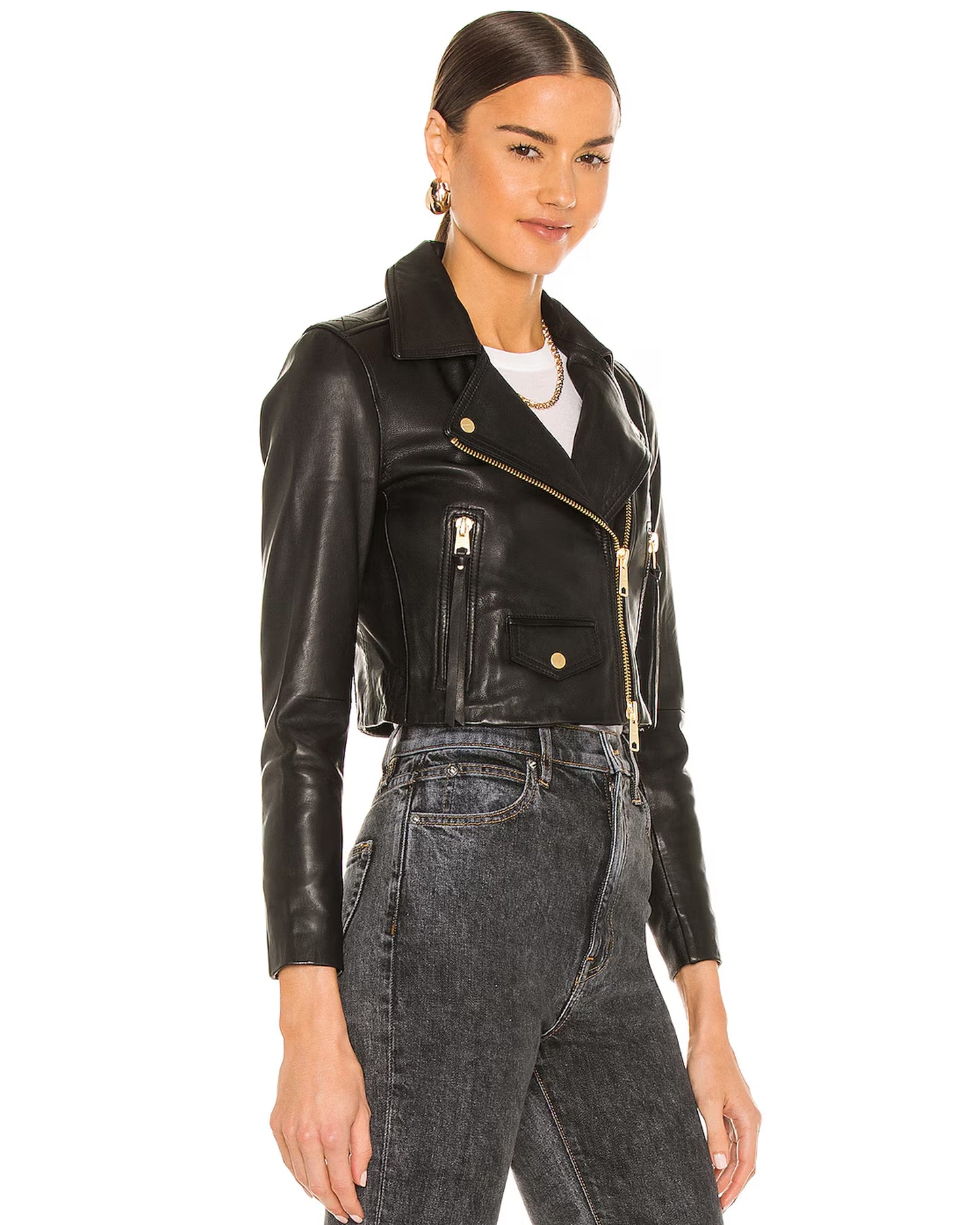 Elora Leather Biker Jacket