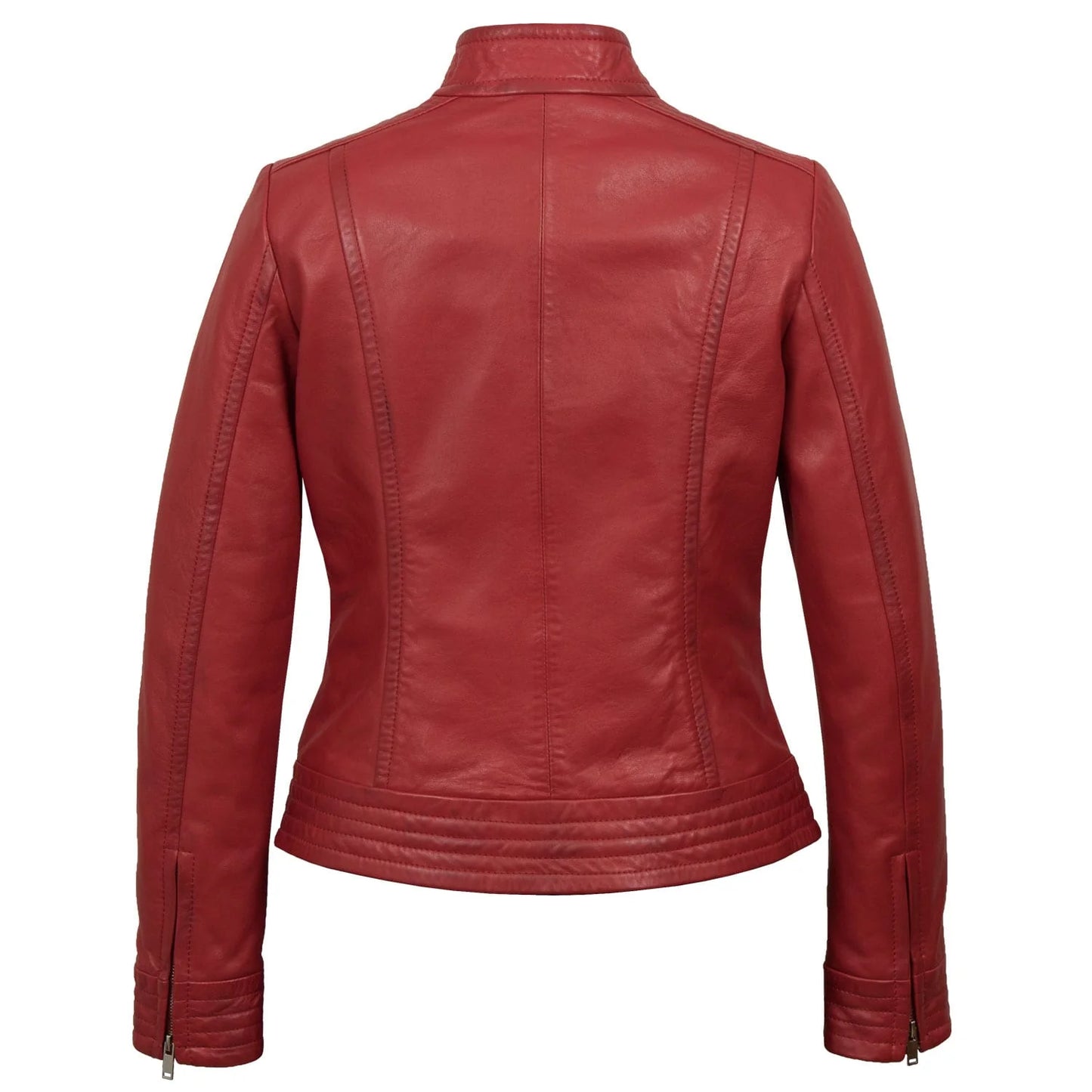 Women Biker Jacket, Leather Jacket Red