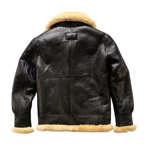 Flight-Pilot-Black-Leather-Shearling-Jacket-Sale