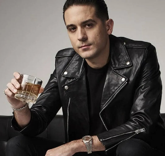 G-Eazy Biker Black Real Leather Jacket