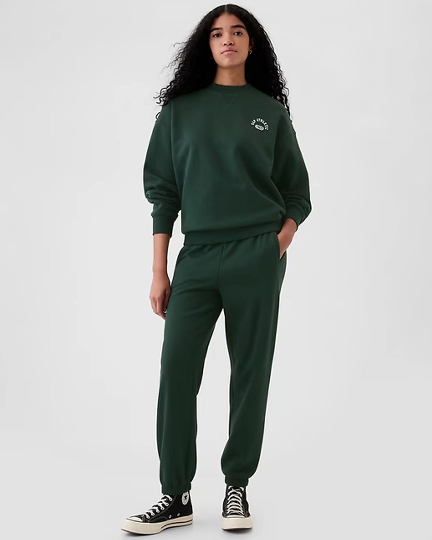 Gap-Mock-Neck-Green-Sweatshirt