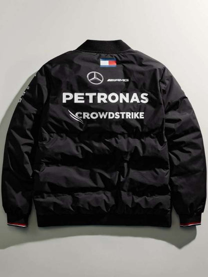 George Russell Mercedes Black Bomber Jacket
