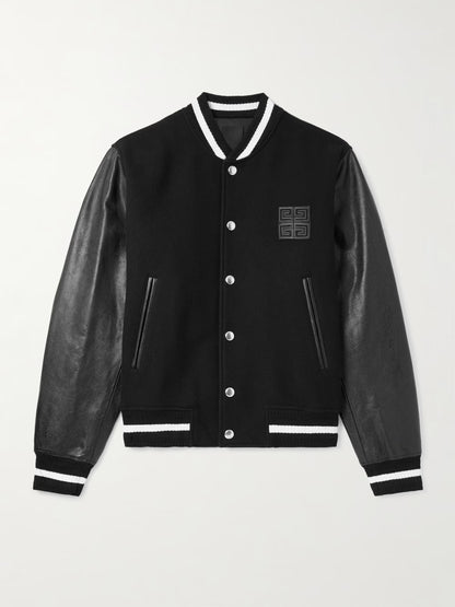Givenchy Wool Blend and Leather Varsity Jacket