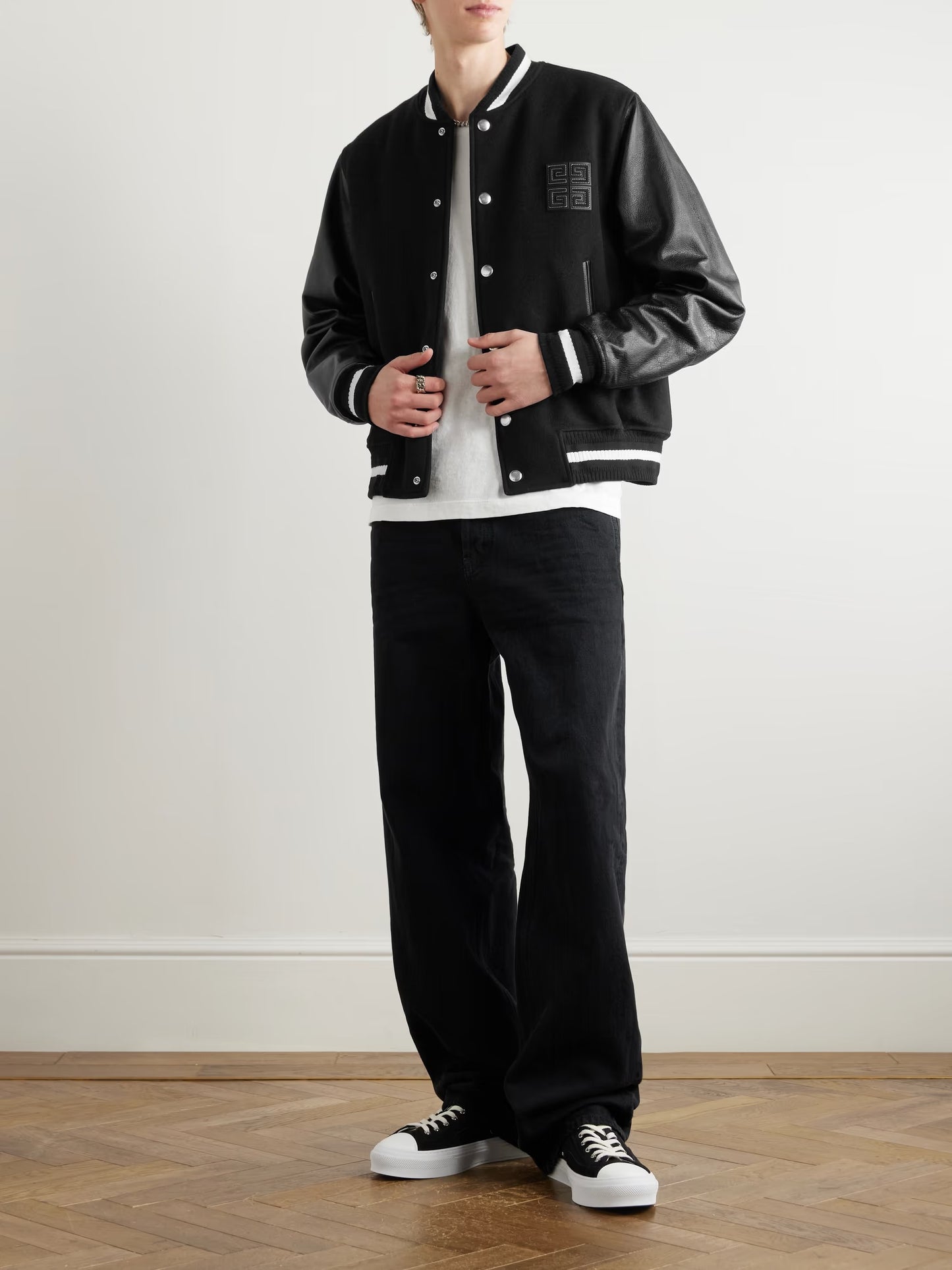 Givenchy Wool Blend and Leather Varsity Jacket Buy