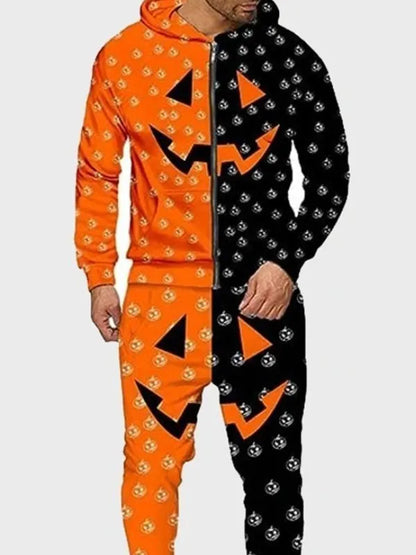 Orange and Black Pumpkin Tracksuit