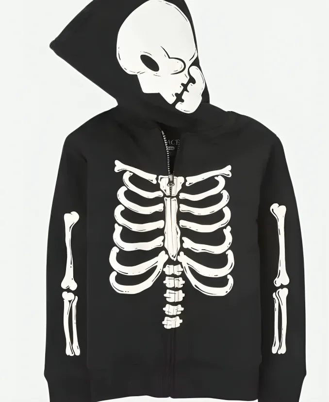 Black Skeleton Halloween Hoodie