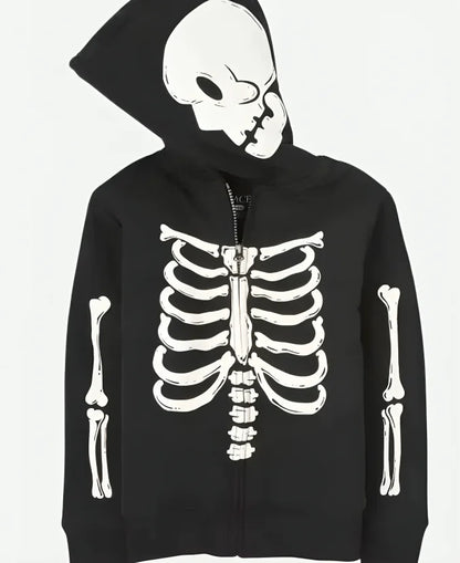 Black Skeleton Halloween Hoodie