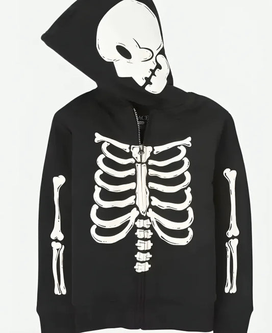 Black Skeleton Halloween Hoodie