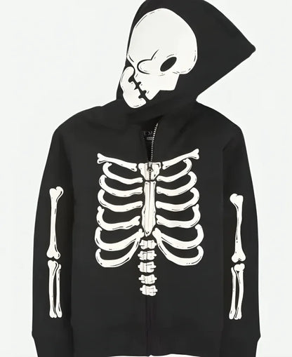 Black Skeleton Halloween Hoodie