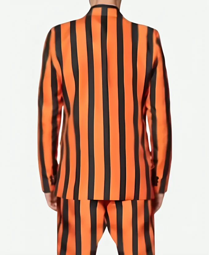 Halloween Orange and Black Striped Suit