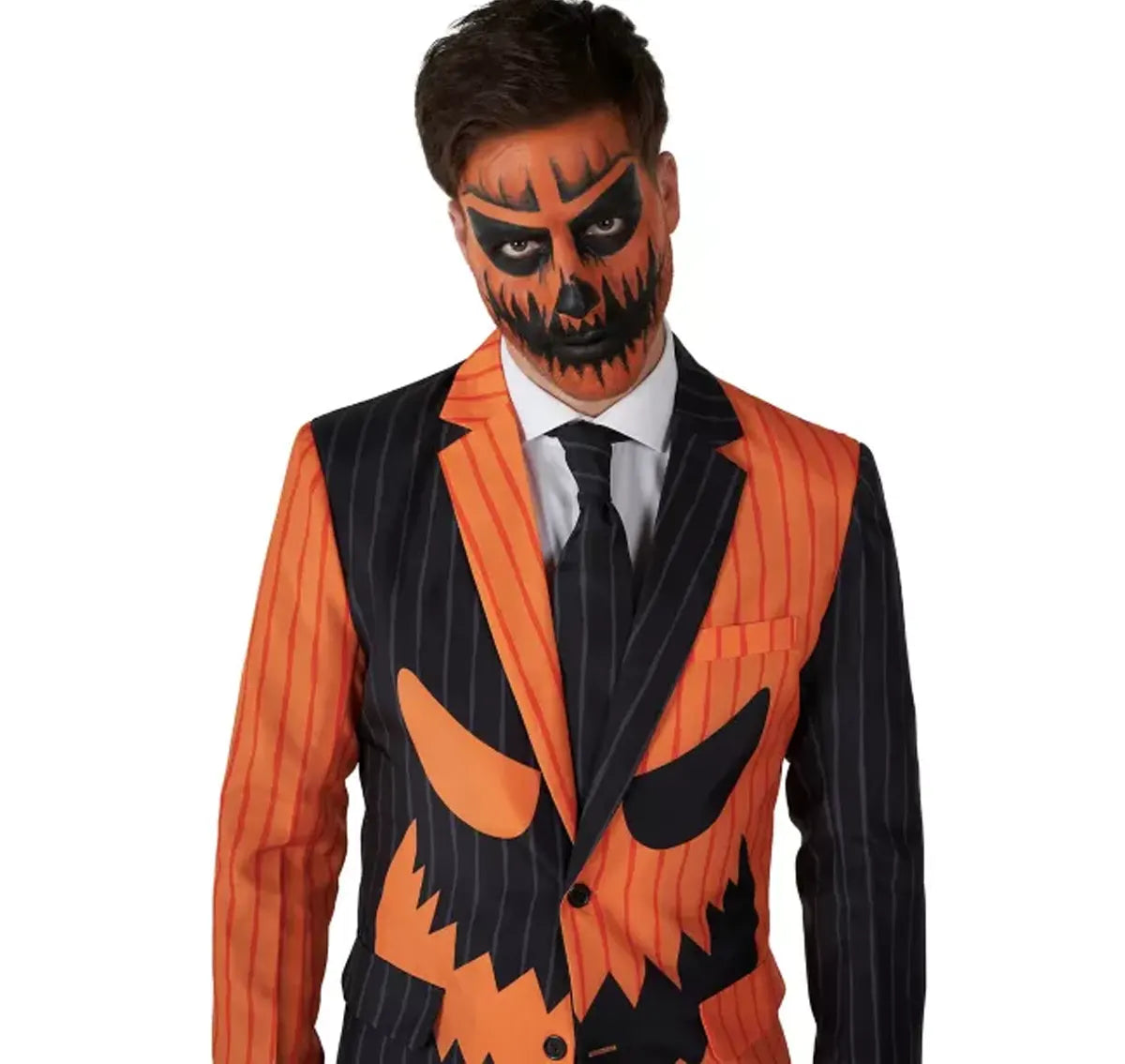 Halloween Adult Pinstripe Jack-O-Lantern Party Suit