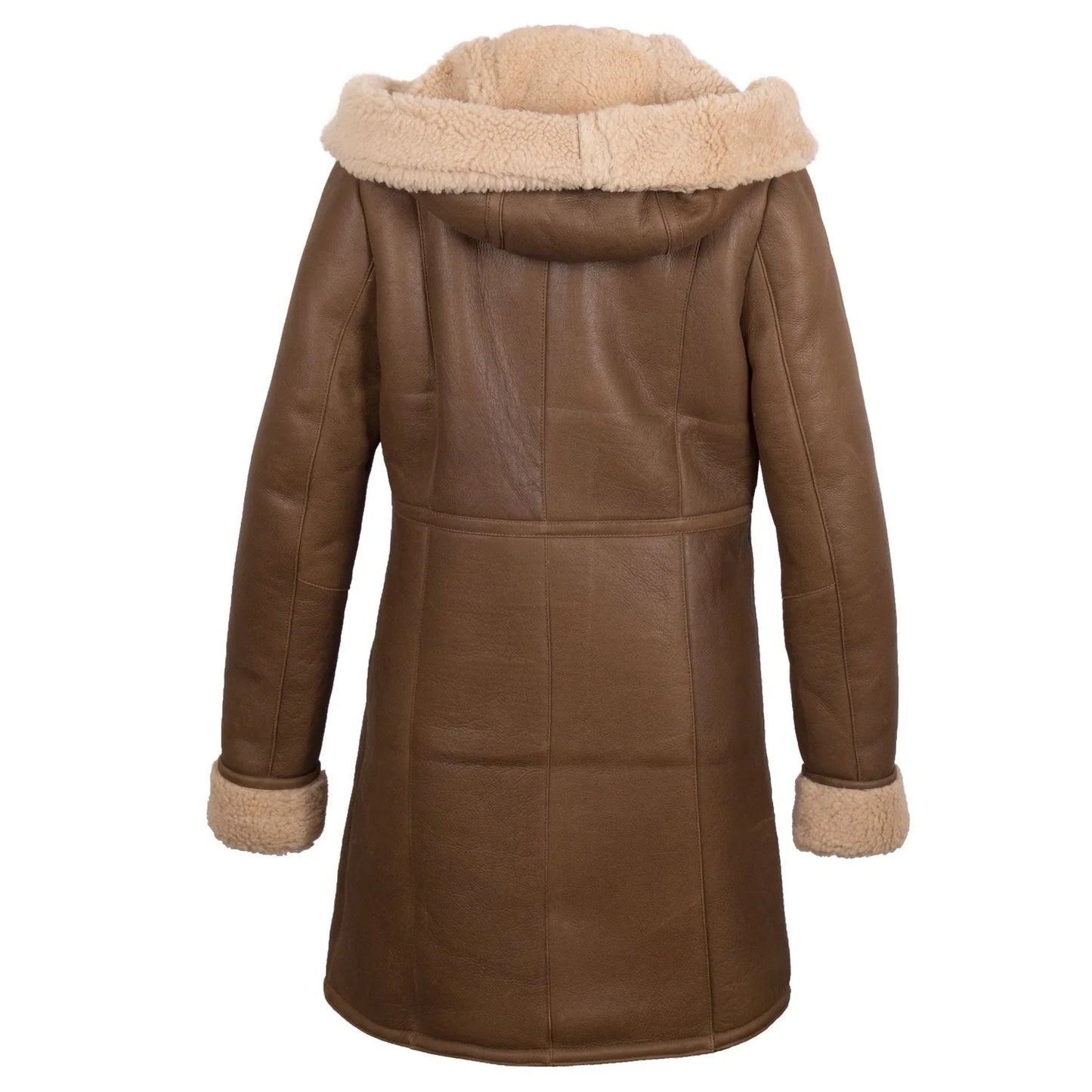 brown Sheepskin Leather Shearling Jacket For Women