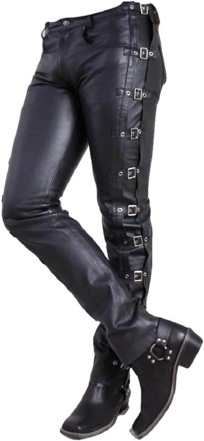 Handmade_Black_Leather_Pants_with_Side_Buckles