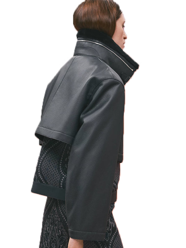 Hermès Leather Bomber Jacket Back