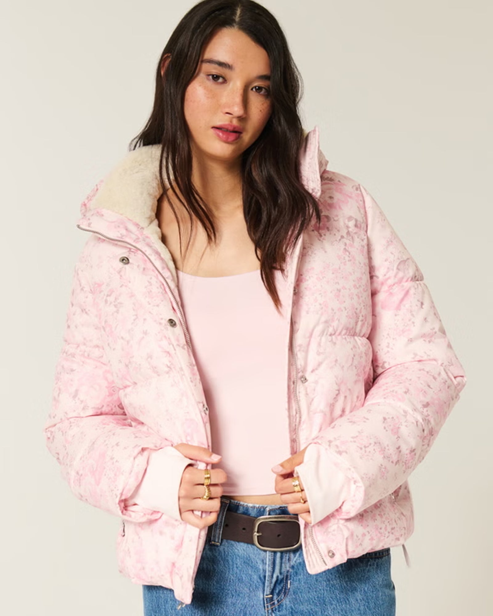 Hollister Pink Puffer Jacket