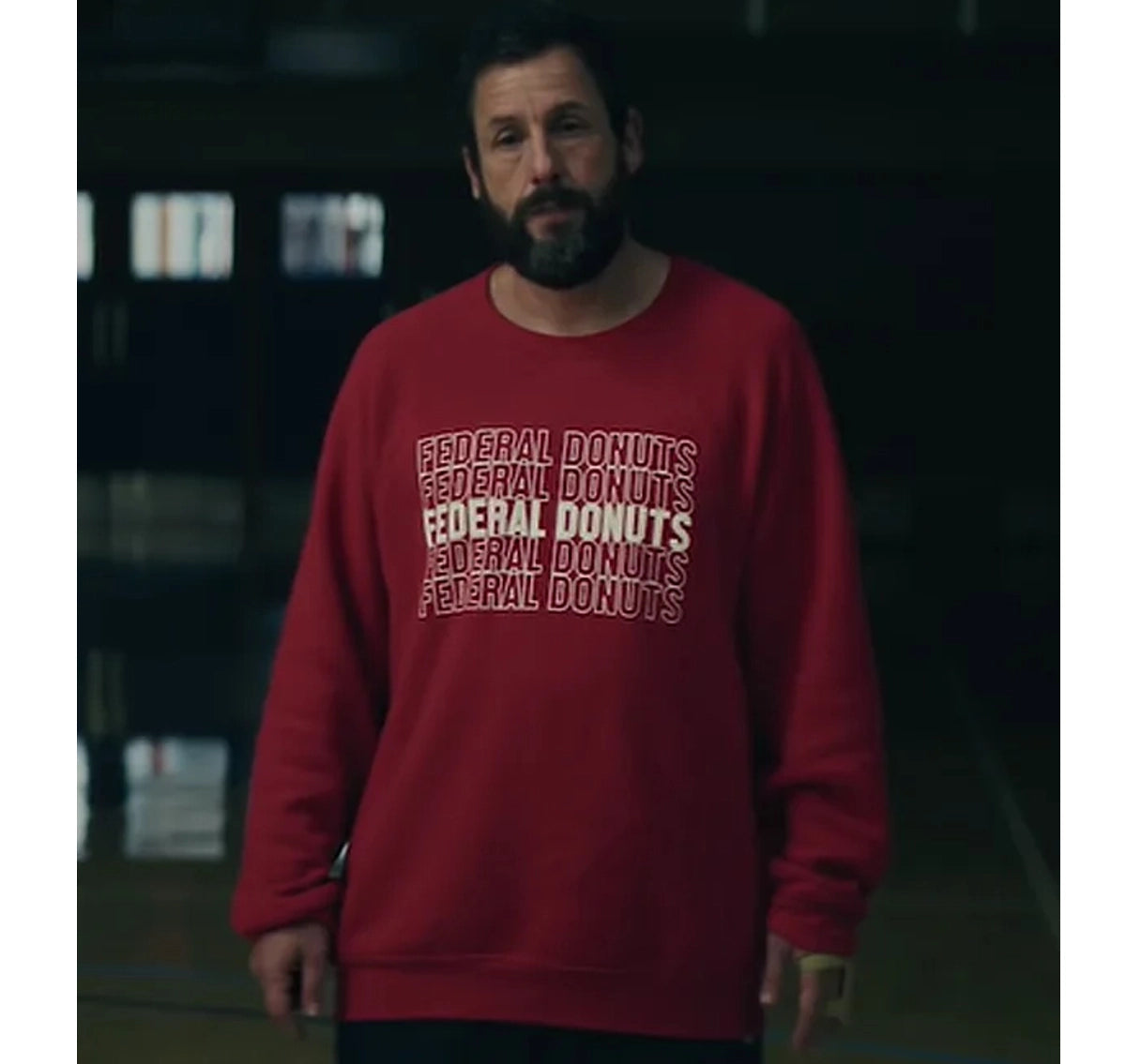 Hustle-2022-Adam-Sandler-Red-Sweatshirt