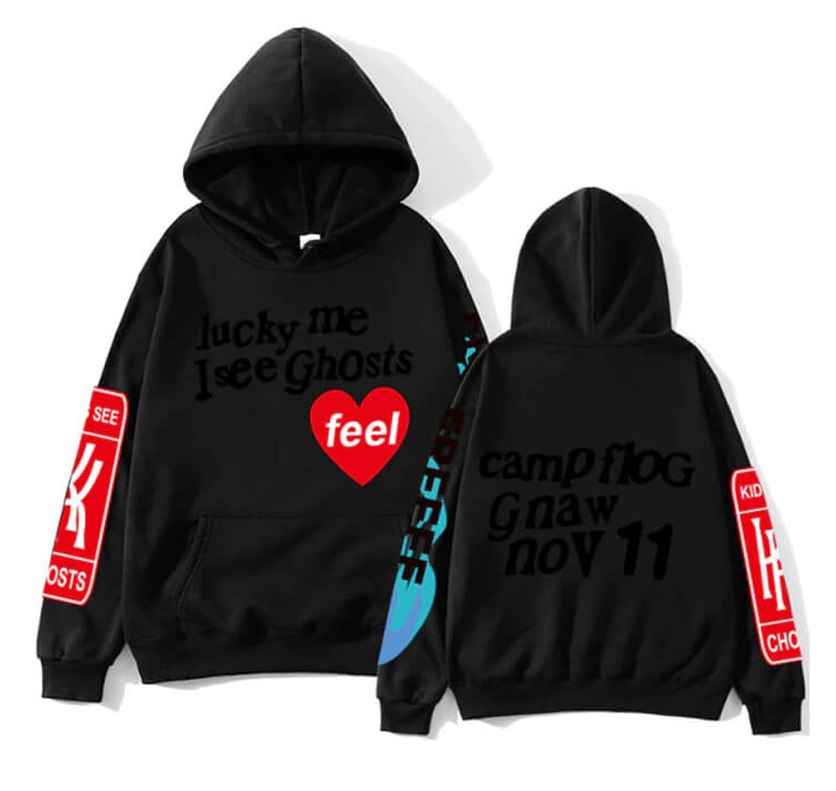 Kanye West Graffiti Letter Lucky me I see Ghosts Hoodie