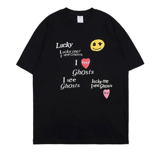 Kanye lucky Me I see Ghosts Smiley Face T-Shirt