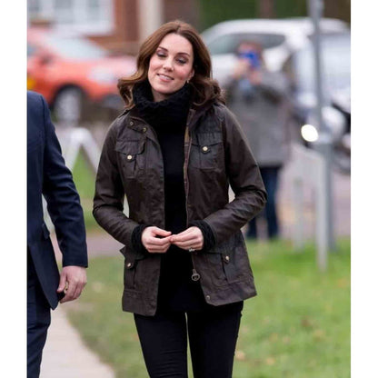 Halloween Jacket - Kate Middleton Casual Brown Leather Jacket 