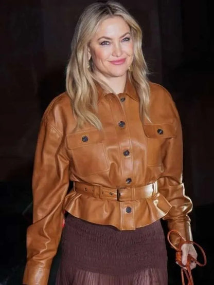 Kate Hudson 2025 Leather Jacket