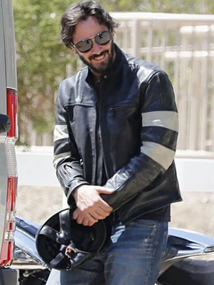 KRGT-1 Motorcycle Keanu Reeves Black Leather Jacket