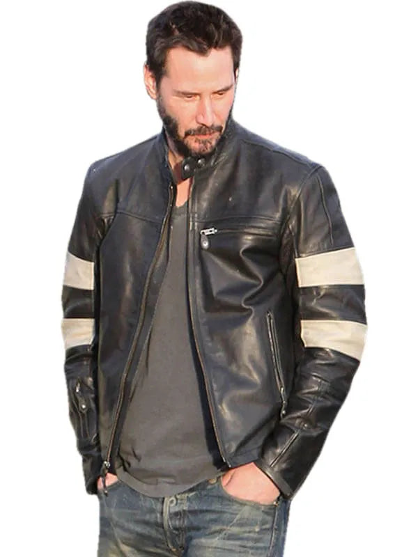 KRGT-1 Motorcycle Keanu Reeves Black Leather Jacket