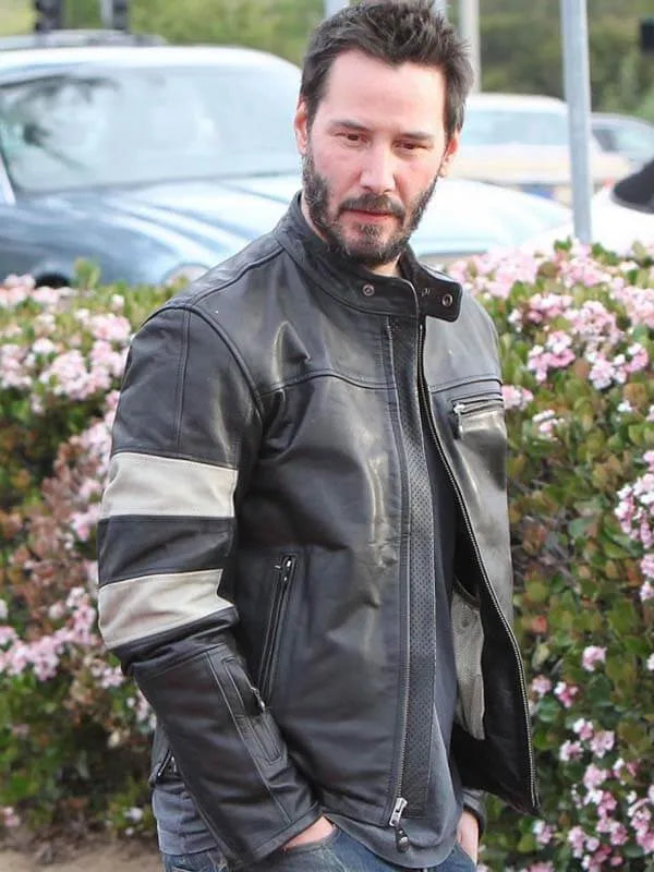 KRGT-1 Motorcycle Keanu Reeves Black Leather Jacket