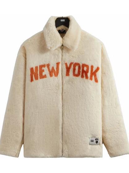 Kith New York Yankees Fur Jacket Off-White