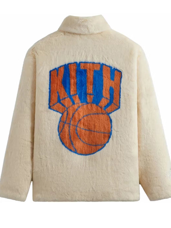 Kith New York Yankees Fur Jacket Off-White Sale