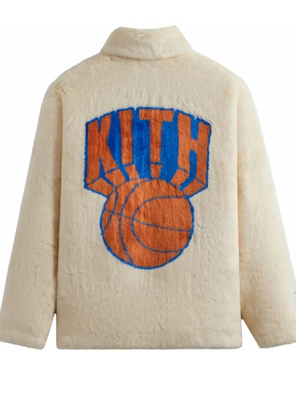 Kith New York Yankees Fur Jacket Off-White Sale