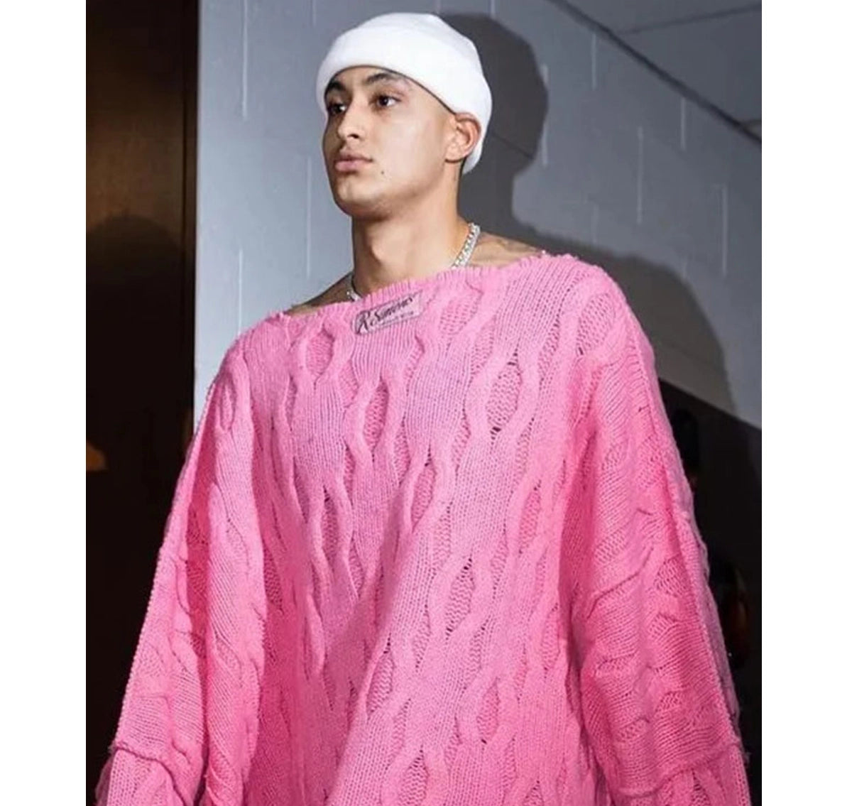 Kyle-Kuzma-Pink-Raf-Simons-Sweater