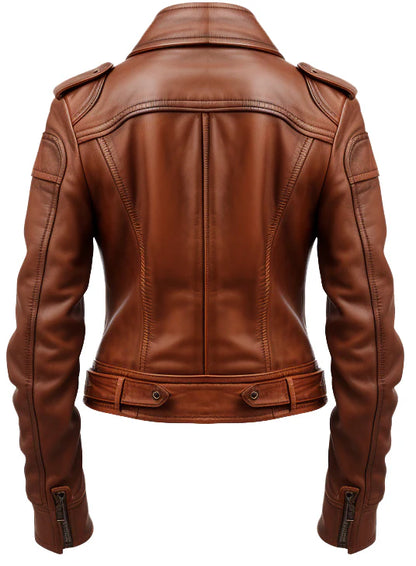 Women Brown Leather Jacket - Women Leather Jackets