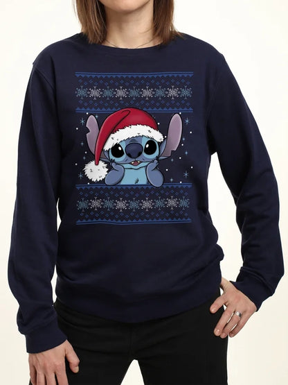 Lilo And Stitch Christmas Sweater Navy