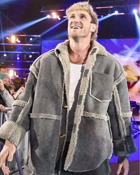 Logan-Paul-Grey-Shearling-Jacket