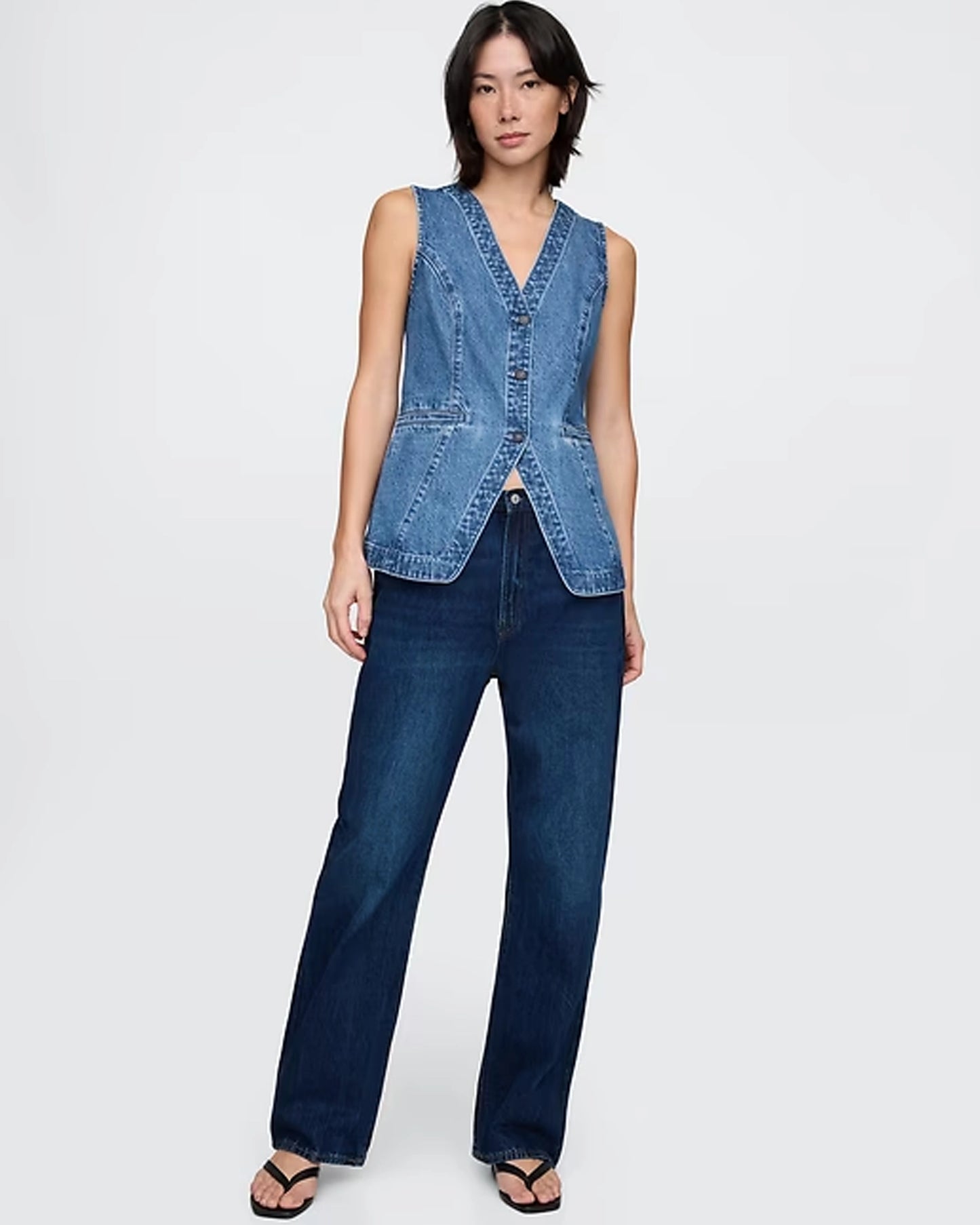 Longline-Denim-Vest-Gap