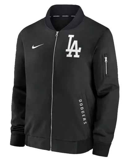 Los-Angeles-Dodgers-Dugout-Bomber-Jacket-Black