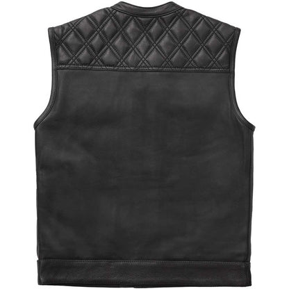 Texas Ranger Leather Vest Men Black