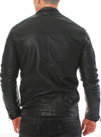 Men Sheep Hide Motorcycle Leather Jacket For Sale