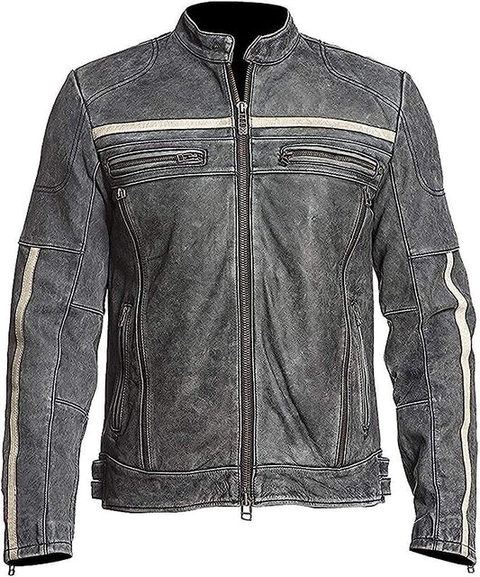 Rovaniemi Biker Leather Jacket, Black