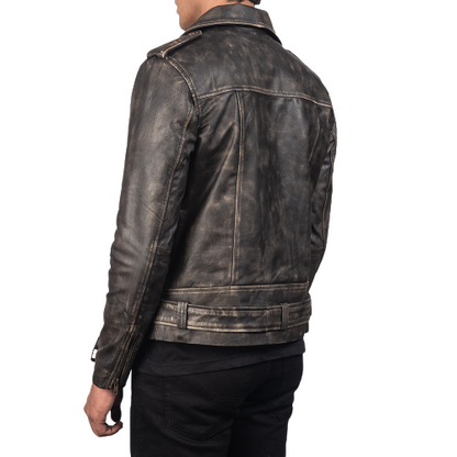 Vintage Distressed Brown Sheephide Leather Jacket