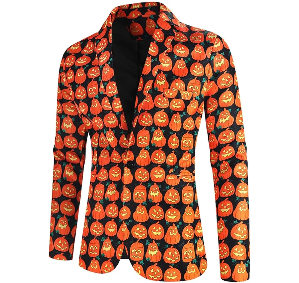 Men's Halloween Pumpkin Regular Fit Suit