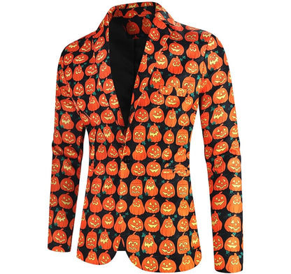 Men's Halloween Pumpkin Regular Fit Suit