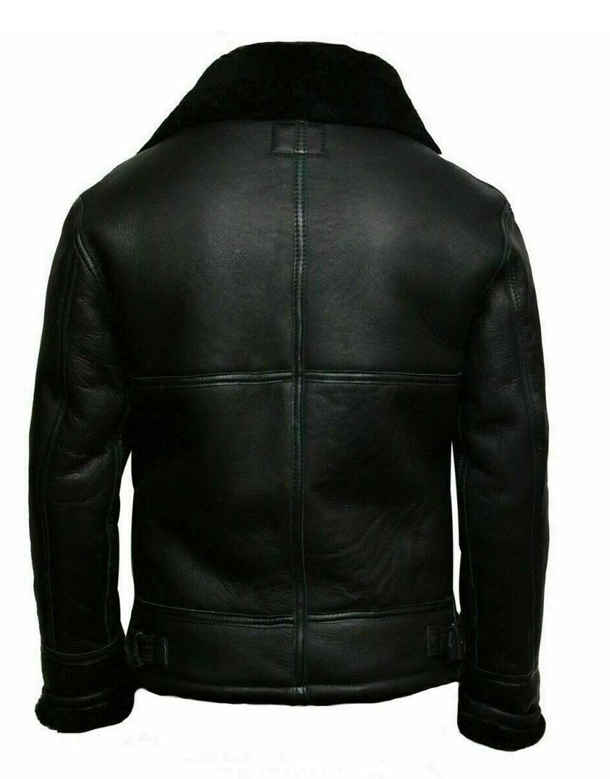 Pilot Aviator Bomber Jacket Men, Black