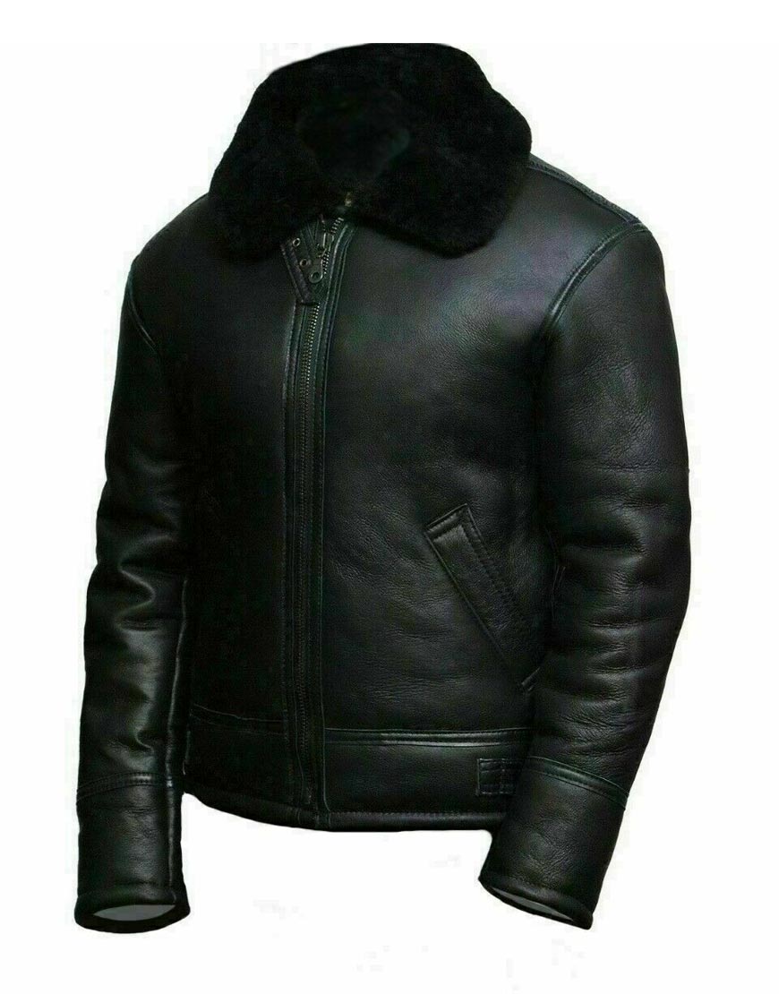 Black B3 Pilot Aviator Bomber Jacket