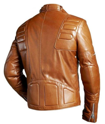 Men's Vintage Motorcycle Leather Jacket, Back