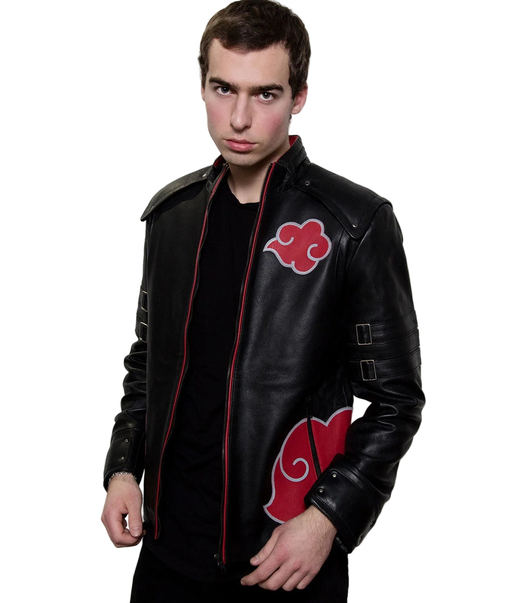 Mens-Red-Clouds-Cloak-Black-Leather-Jacket